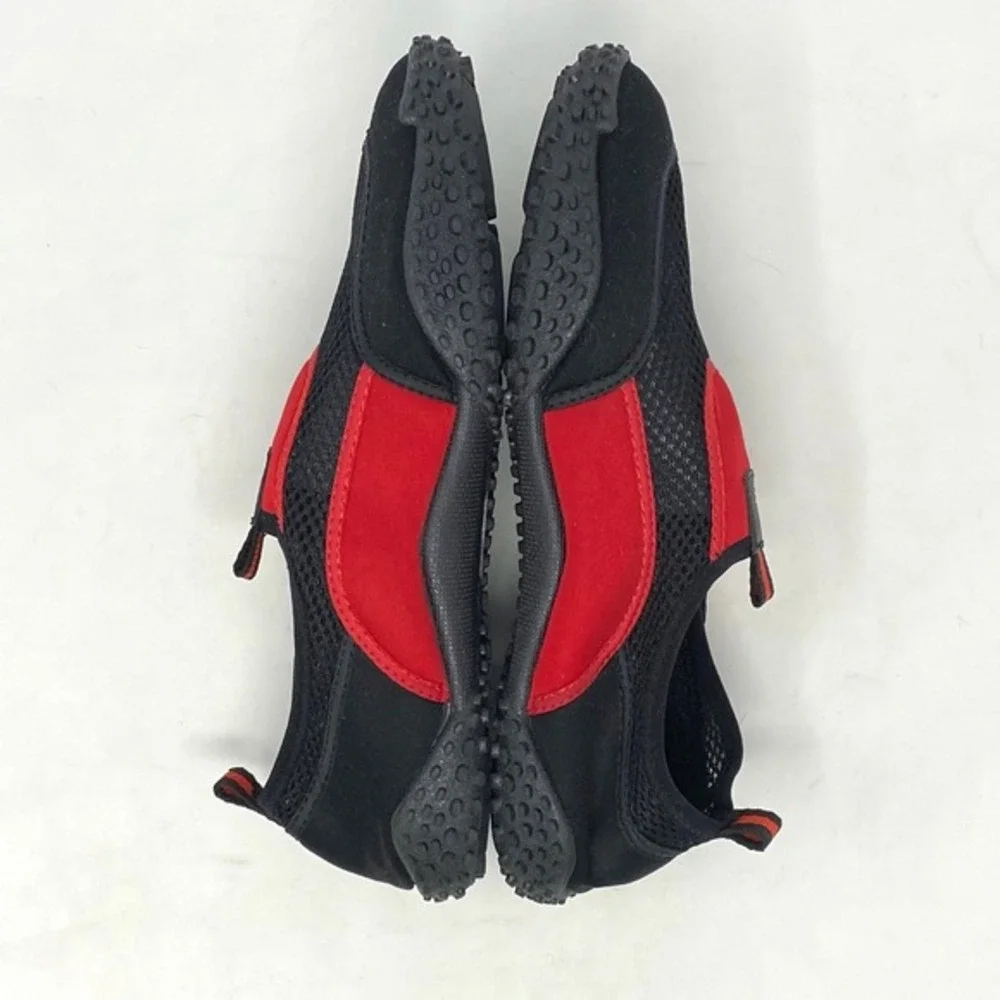 Omega Water Shoes Mens 10 Womens 11.5‎ Black Red Neoprene Mesh Slip On Beach